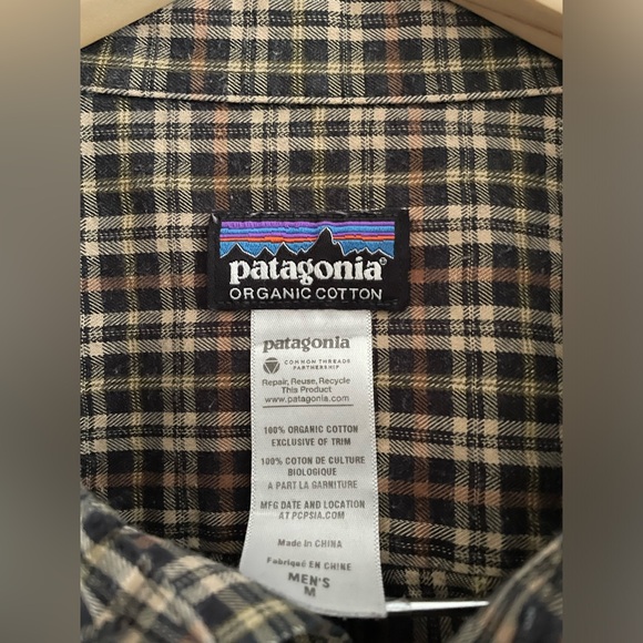 Patagonia Brown Long Sleeve Button Down Organic Cotton Shirt size Medium- EUC - Picture 3 of 7